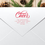 Elegant Cheer Script Christmas Return Address Rubber Stamp<br><div class="desc">This modern holiday stamp features an elegant calligraphy script "Cheers" and modern typography for the name and return address. This stamp is a chic way to customize your holiday envelopes!</div>