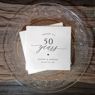 Elegant Cheers 50th Wedding Anniversary Party Napkins
