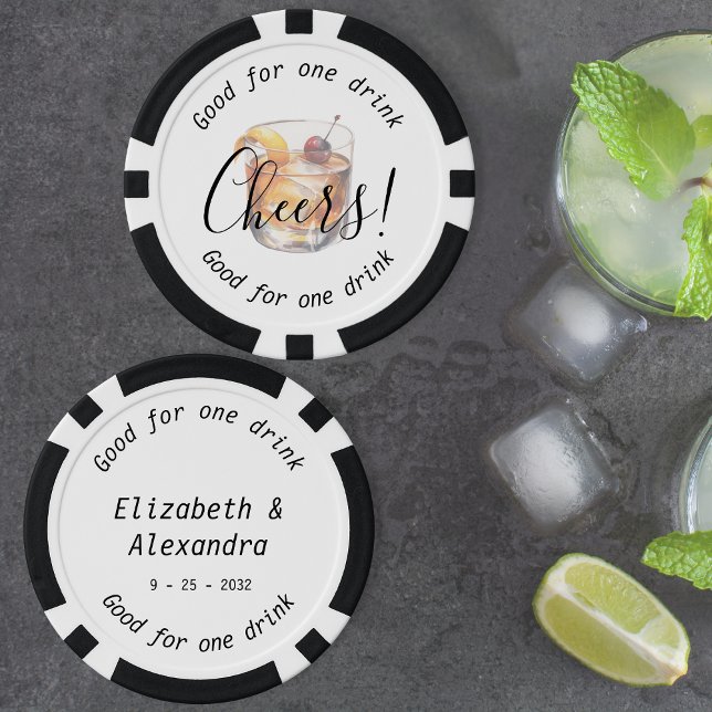 Elegant Cheers Cocktail Drink Wedding Poker Chips (Elegant Cheers Cocktail Drink Wedding Poker Chips)