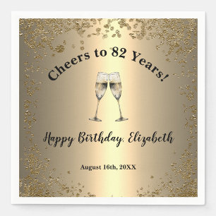 Elegant Cheers Gold 82nd Birthday Napkins