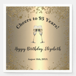 Elegant Cheers Gold 95th Birthday Napkins