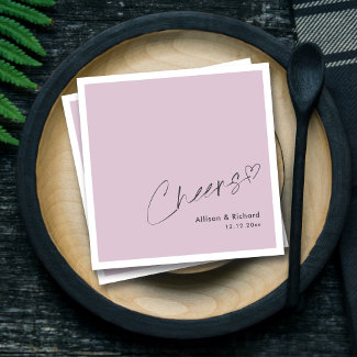 Elegant Cheers Hand Lettering Modern Lilac Wedding