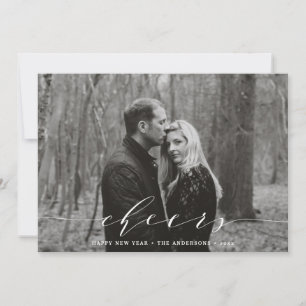 Elegant Cheers   Holiday Photo Card