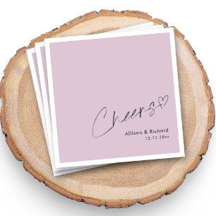 Elegant Cheers Lilac Wedding Napkins