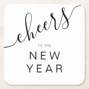 Elegant Cheers New Year's Eve Party Square Paper Coaster