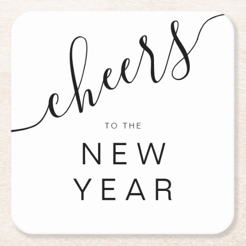 Elegant Cheers New Years Eve Party Square Paper Coaster