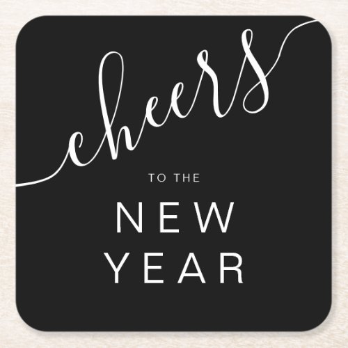 Elegant Cheers New Years Party Square Paper Coaster