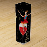 Elegant Cheers Nutcracker Ballet Characters Black Wine Box<br><div class="desc">Beautiful, whimsical, and magical Christmas wine box. We've hand-painted all the illustrations and typography that you see in this holiday wine box design. Our design features our beautiful nutcracker Christmas characters. the words "Cheers" are hand-drawn and pair perfectly with our illustration. Nutcracker, nutcracker mouse king, and nutcracker ballet dancer sitting...</div>