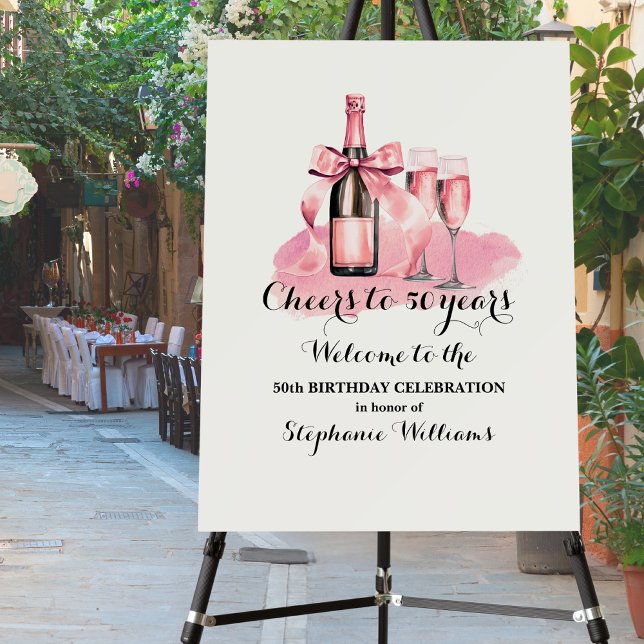 Elegant Cheers to 50 years Champagne 50th Birthday Foam Board (Creator Uploaded)