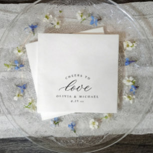 Elegant Cheers to Love Old Money Classic Wedding Napkins
