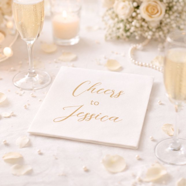 Elegant Cheers to Script Birthday Party  Napkins (Creator Uploaded)