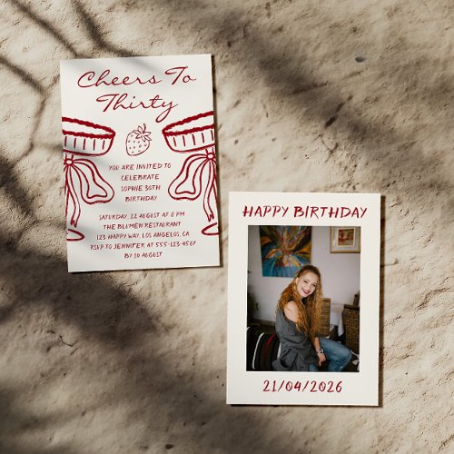 Elegant Cheers to Thirty Cocktail 30th Birthday