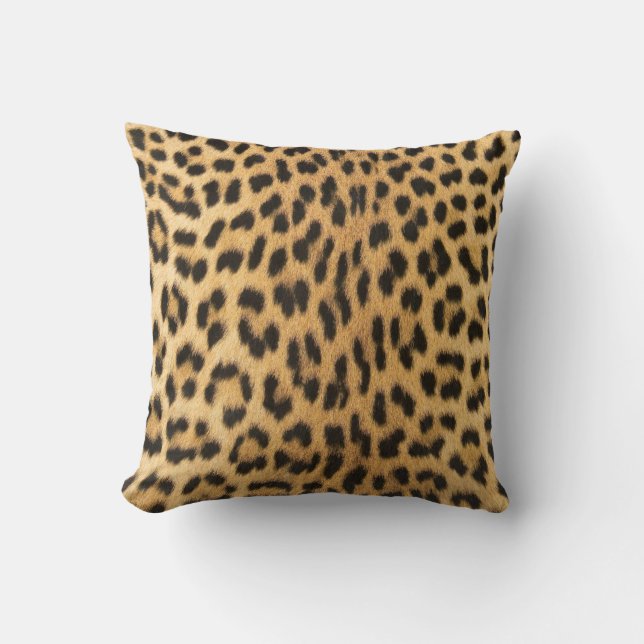 Elegant Cheetah Leopard Print Throw Pillow (Front)