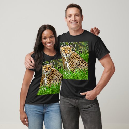 Elegant Cheetah Photo Art Cool Modern T_Shirt
