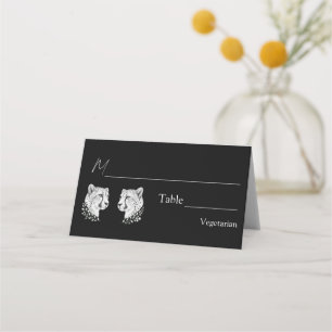 Elegant Cheetah Safari Modern Wedding Table Decor Place Card