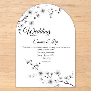 Elegant Cherry Blossom Arch Wedding Invitation
