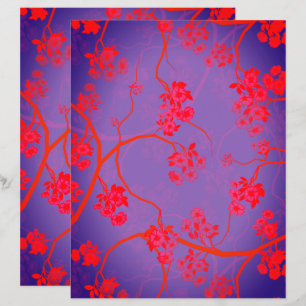 Elegant Cherry Blossom Art Scrap-booking Paper