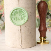 Elegant Cherry Blossom Floral Wedding Monogram Wax Seal Stamp (Insitu (Parchment))