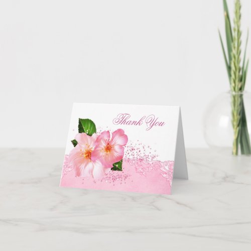 Elegant Cherry Blossom Funeral Thank You Cards