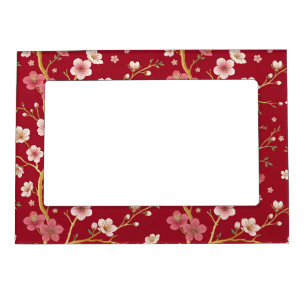 Elegant Cherry Blossom Gold Branch Magnetic Frame