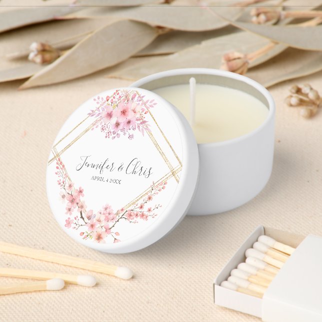 Elegant Cherry Blossom Mini Candle Favors (Insitu)
