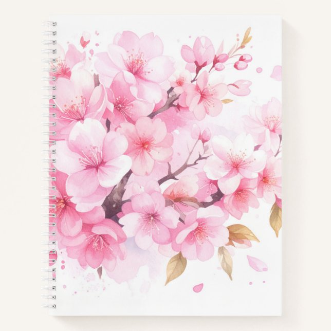 Elegant Cherry Blossom Note Notebook (Front)