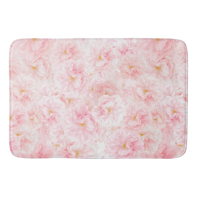 Elegant Cherry Blossom Pattern Design Bath Mat (Front)