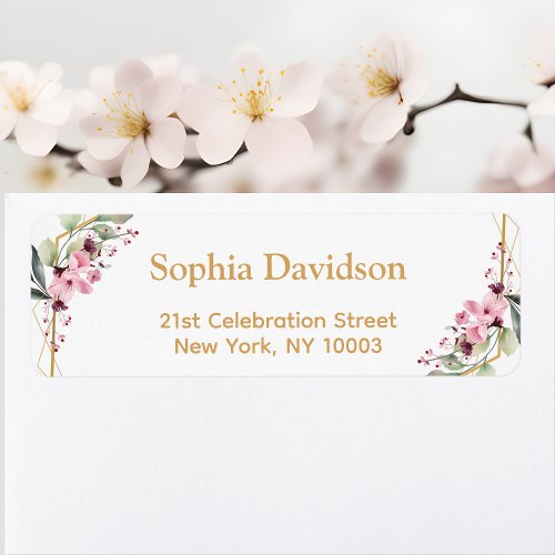 Elegant Cherry Blossom Return Address Labels