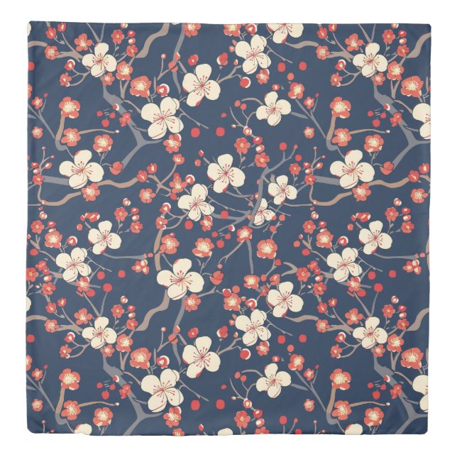Elegant Cherry Blossom Seamless Pattern (10) Duvet Cover (Front)