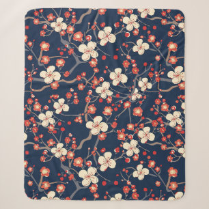 Elegant Cherry Blossom Seamless Pattern (10) Sherpa Blanket