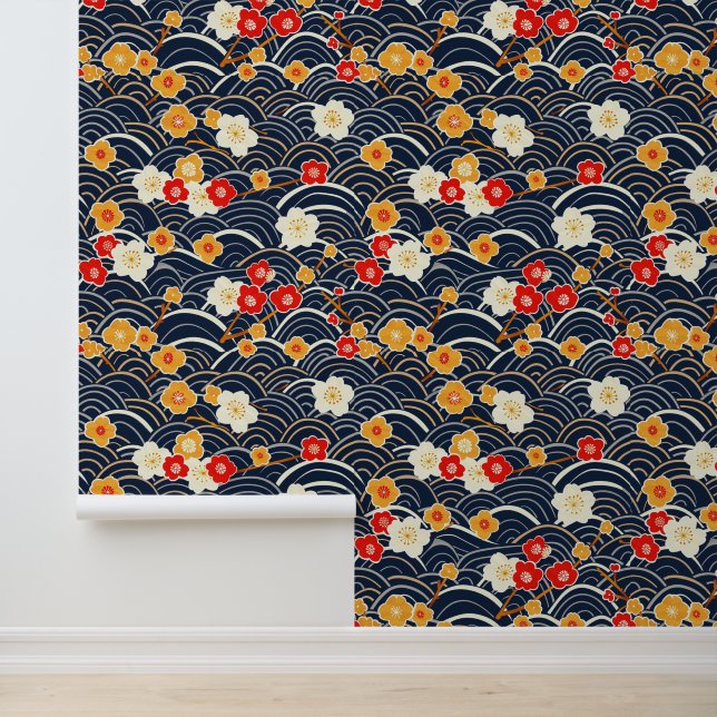 Elegant Cherry Blossom Seamless Pattern (12) Wallpaper (Application)