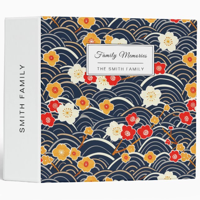 Elegant Cherry Blossom Seamless Pattern (13) 3 Ring Binder (Front/Spine)