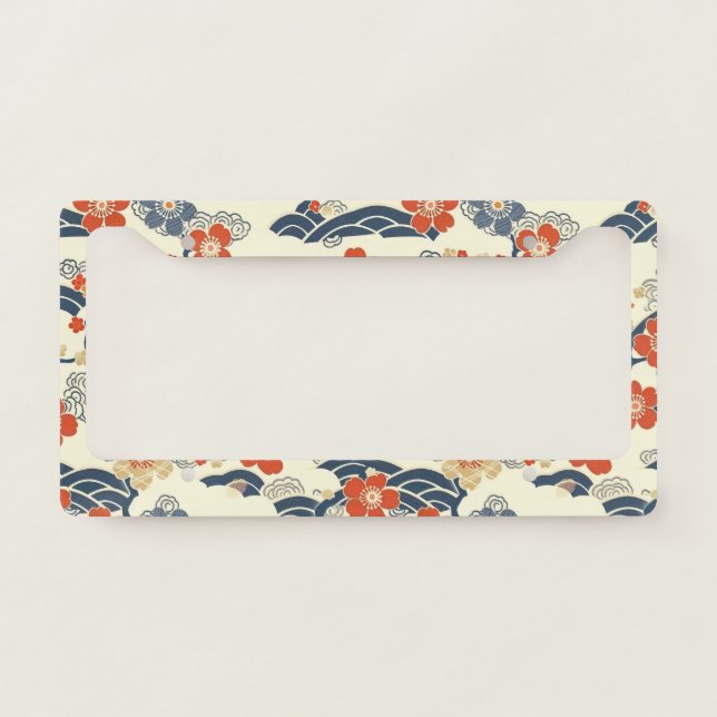 Elegant Cherry Blossom Seamless Pattern (14) License Plate Frame (Front)