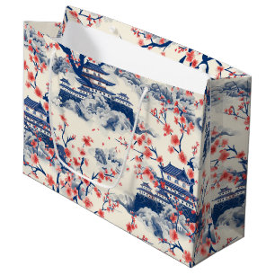 Elegant Cherry Blossom Seamless Pattern (15) Large Gift Bag