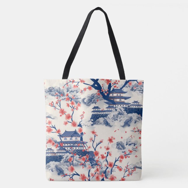 Elegant Cherry Blossom Seamless Pattern (15) Tote Bag (Front)