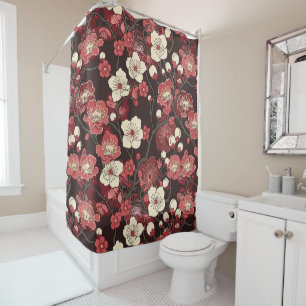 Elegant Cherry Blossom Seamless Pattern (16) Shower Curtain