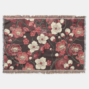 Elegant Cherry Blossom Seamless Pattern (16) Throw Blanket