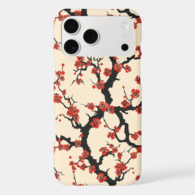 Elegant Cherry Blossom Seamless Pattern (1) iPhone Case (Back)