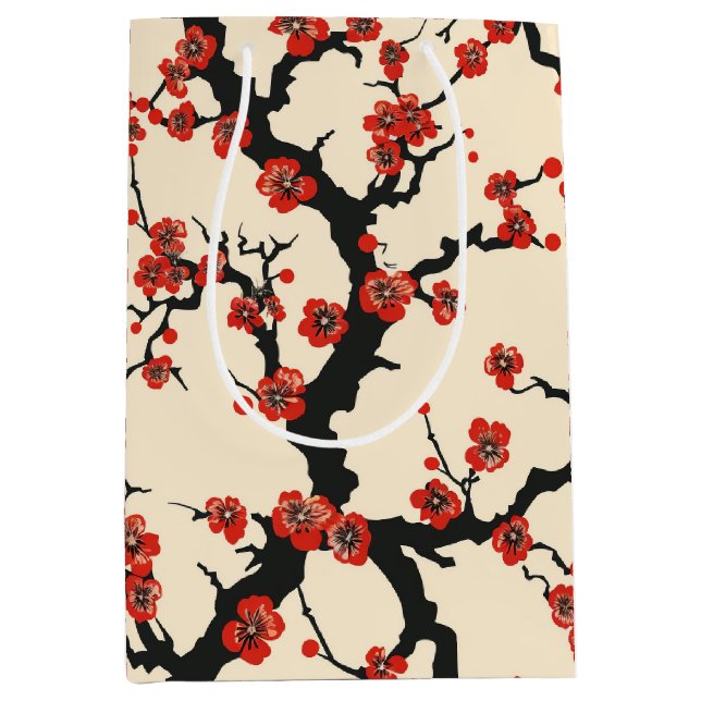 Elegant Cherry Blossom Seamless Pattern (1) Medium Gift Bag (Front)