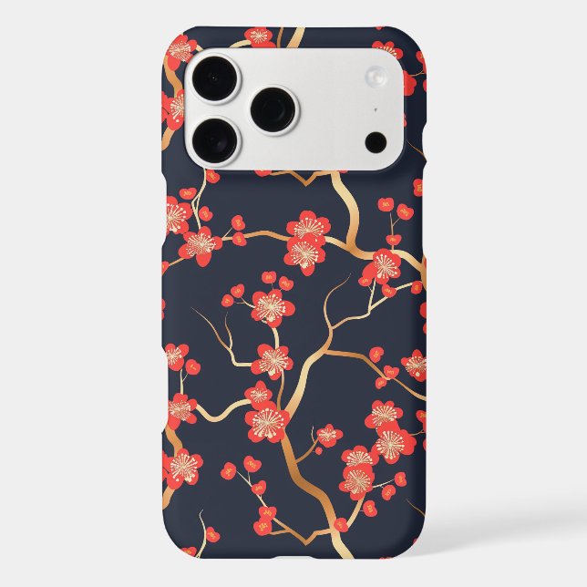 Elegant Cherry Blossom Seamless Pattern (3) iPhone Case (Back)
