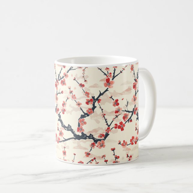 Elegant Cherry Blossom Seamless Pattern (5) Coffee Mug (Front Right)