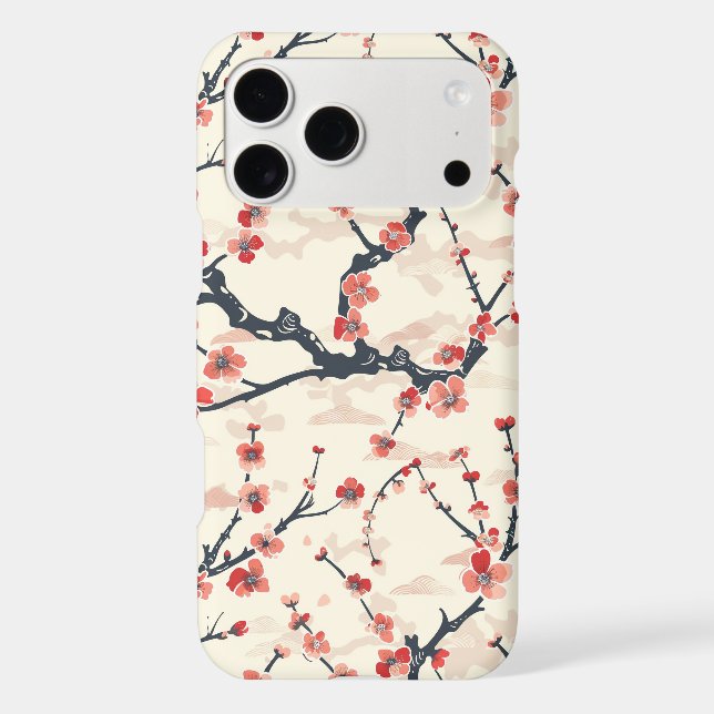 Elegant Cherry Blossom Seamless Pattern (5) iPhone Case (Back)