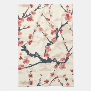 Elegant Cherry Blossom Seamless Pattern (5) Kitchen Towel