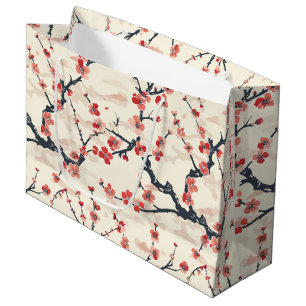 Elegant Cherry Blossom Seamless Pattern (5) Large Gift Bag