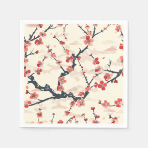 Elegant Cherry Blossom Seamless Pattern (5) Napkins
