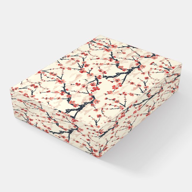 Elegant Cherry Blossom Seamless Pattern (5) Paperweight (Angled)