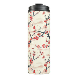Elegant Cherry Blossom Seamless Pattern (5) Thermal Tumbler