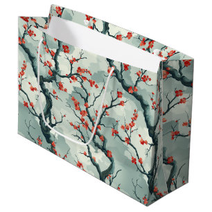 Elegant Cherry Blossom Seamless Pattern (7) Large Gift Bag