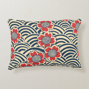 Elegant Cherry Blossom Seamless Pattern (8) Accent Pillow