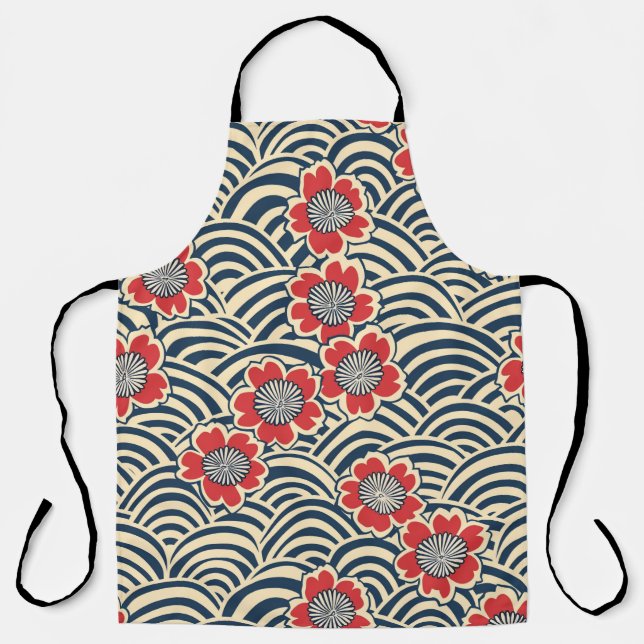 Elegant Cherry Blossom Seamless Pattern (8) Apron (Front)